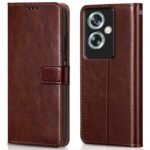 Shock Proof Flip Cover Back Case for Oppo A79 5G | Magnetic Wallet Leather Case with Stand