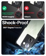 Shock Proof Clear Protective Back Case for Vivo Y200 Pro 5G | Y300 Plus 5G - AirEDGE Technology | 360 Degree Camera Protection | Transparent Hybrid Back Case Mobile Cover - Black - Image 7