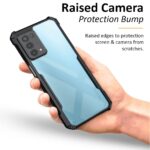 Poly Carbonate + TPU Shock Proof Clear Protective Back Case for Oppo A74 5G - Airedge Technology | 360 Degree Camera Protection | Transparent Hybrid Back Case Mobile Cover - Black - Image 5