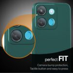 Slim Ultra Soft Rubberised Back Cover for Infinix Smart 7 | Inner Velvet Fabric Lining | Matte Silicone Flexible Camera Protection Back Case - Green - Image 5