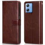 Shock Proof Flip Cover Back Case for Motorola Moto G54 5G | Magnetic Wallet Leather Case with Stand