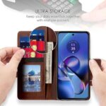 Shock Proof Flip Cover Back Case for Motorola Moto G54 5G | Magnetic Wallet Leather Case with Stand - Image 7