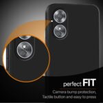 kelpuj Slim Ultra Soft Rubberised Back Cover for Oppo A17 | Inner Velvet Fabric Lining | Matte Silicone Flexible Camera Protection Back Case  Black - Image 8