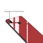 Luxury Mirror Bumper Back Tempered Glass Case [ Anti Slip ] Super Slim [Flexible] All Angle Protection Full Mirror View Back Lightweight Matte Soft Back Case Cover for Xiaomi Redmi 7 - Red - Image 3