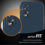 Slim Ultra Soft Rubberised Back Cover for Oppo A38 | Oppo A18 | Inner Velvet Micro Fibre Fabric Lining | Matte Silicone Flexible Camera Protection Back Case - Blue - Image 5