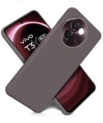 Slim Frameless Back Cover for Vivo T3x 5G | Ultra Thin Lightweight Design & Camera Protection | Soft Matte Silicone Flexible Mobile Case (Grey) - Image 4