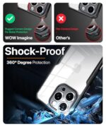 Shock Proof Clear Protective Back Case for iPhone 16 Pro Max AirEDGE Technology | 360 Degree Camera Protection | Transparent Hybrid Back Case Mobile Cover Black - Image 7