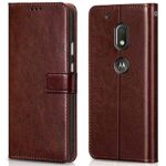 Shock Proof Flip Cover Back Case for Motorola Moto G4 Play | Magnetic Wallet Leather Case with Stand