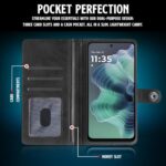 Shock Proof Flip Cover Back Case for Motorola Moto G35 5G | Magnetic Wallet Leather Case with Stand - Image 7