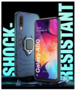 kelpuj Shock Proof Back Case Mobile Cover for Samsung Galaxy A50 | A50s | A30s | Back Cover Case (Tough Armor | Hybrid PC + TPU | Ring Holder & in-Built Kickstand | Blue) - Image 5