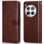 Shock Proof Flip Cover Back Case for 1+ Oneplus 12 5G | Magnetic Wallet Leather Case with Stand