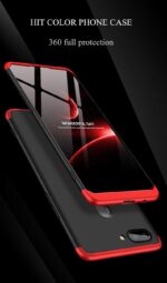 Plastic 3 in 1 Double Dip Case [Anti Slip] Super Slim [Hard] Hybrid Pc All Angle Protection Lightweight Matte Hard Back Case Cover for Oppo Realme 2 - Black with Blue - Image 5