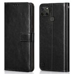 Shock Proof Flip Cover Back Case for Realme C21 | Magnetic Wallet Leather Case with Stand