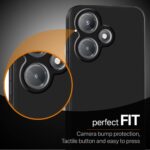 Slim Ultra Soft Rubberised Back Cover for Infinix Hot 30i 4G | Inner Velvet Fabric Lining | Matte Silicone Flexible Camera Protection Back Case - Black - Image 5