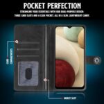 Shock Proof Flip Cover Back Case for Samsung Galaxy F12 | Magnetic Wallet Leather Case with Stand - Image 5