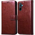Shock Proof Flip Cover Back Case for Realme C3 | Magnetic Wallet Leather Case with Stand