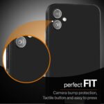 Slim Ultra Soft Rubberised Back Cover for Samsung Galaxy F14 5G | Inner Velvet Fabric Lining | Matte Silicone Flexible Camera Protection Back Case - Black - Image 5