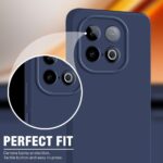 Back Cover for iQOO Neo 10 5G | Ultra Slim Soft Rubberised Case | Inner Velvet Fabric Lining | Matte Silicone Flexible Mobile Case | Camera Protection - Blue - Image 5
