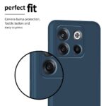 Back Cover for 1+ OnePlus 10T 5G | Ultra Slim Soft Rubberised Case | Inner Velvet Fabric Lining | Matte Silicone Flexible Mobile Case | Camera Protection - Blue - Image 5