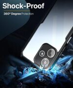 kelpuj Shock Proof Clear Polycarbonate Protective Back Case for Mi Redmi 12 5G|Poco M6 Pro 5G - Airedge Technology|360 Degree Camera Protection|Transparent Hybrid Back Case Mobile Cover - Black - Image 7