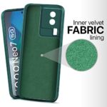 Slim Ultra Soft Rubberised Back Cover for iQOO Neo 7 | Neo 7 Pro 5G | Inner Velvet Fabric Lining | Matte Silicone Flexible Camera Protection Back Case - Green - Image 3