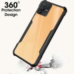 Shock Proof Clear Protective Back Case for Vivo V23 5G - AirEDGE Technology | 360 Degree Camera Protection | Transparent Hybrid Back Case Mobile Cover - Black - Image 2