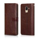 Shock Proof Flip Cover Back Case for Samsung Galaxy J8 | Magnetic Wallet Leather Case with Stand