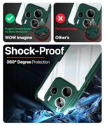 Shock Proof Clear Protective Back Case for Redmi Note 14 SE 5G | Redmi Note 14 5G - AirEDGE Technology | 360 Degree Camera Protection | Transparent Hybrid Back Case Mobile Cover - Green - Image 5