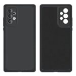 kelpuj for Samsung Galaxy A33 5G Ultra Slim Soft Rubberised Back Cover Inner Velvet Fabric Lining Matte Silicone Flexible Camera Protection Back Case - Black - Image 4