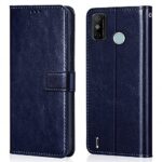 Shock Proof Flip Cover Back Case for Tecno Spark Go 2020 | Magnetic Wallet Leather Case with Stand