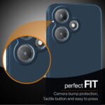 Slim Ultra Soft Rubberised Back Cover for Infinix Hot 30i 4G | Inner Velvet Fabric Lining | Matte Silicone Flexible Camera Protection Back Case - Blue - Image 5