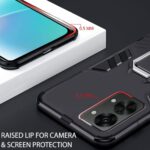 Shock Proof Back Case Mobile Cover for 1+ OnePlus Nord 2T 5G | Back Cover Case (Tough Armor | Hybrid PC + TPU | Ring Holder & in-Built Kickstand | Black) - Image 2