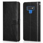 Shock Proof Flip Cover Back Case for Samsung Galaxy Note 9 | Magnetic Wallet Leather Case with Stand