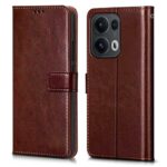 Shock Proof Flip Cover Back Case for Oppo Reno 13 Pro 5G | Magnetic Wallet Leather Case with Stand