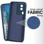 Slim Ultra Soft Rubberised Back Cover for iQOO Neo 7 | Neo 7 Pro 5G | Inner Velvet Fabric Lining | Matte Silicone Flexible Camera Protection Back Case  Blue - Image 3
