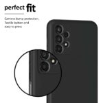 Silicone Ultra Slim Soft Rubberised Inner Velvet Fabric Lining Matte Flexible Back Cover Back Case with Camera Protection for Samsung Galaxy A13 4G (Black) - Image 5