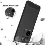 Ultra Slim Soft Rubberised Back Cover for iQOO Z7 5G | iQOO Z7s 5G | Shock Proof Brushed Carbon Fibre Texture Silicone Flexible Camera Protection Back Case ? Black - Image 8