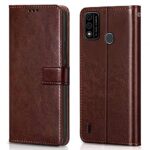 Shock Proof Flip Cover Back Case for Itel A48 | Magnetic Wallet Leather Case with Stand