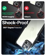 Shock Proof Clear Mobile Back Cover Case for Apple iPhone 15 Plus | AirEDGE Technology | Hard | Hybrid PC + TPU | Full Armour Device & Camera Protection - Black - Image 7