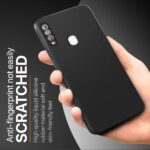 Ultra Slim Soft Rubberised Back Case Cover for Oppo A31 | Inner Velvet Fabric Lining | Matte Silicone Flexible Camera Protection Back Case - Black - Image 4