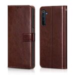 Shock Proof Flip Cover Back Case for Realme 6 | Magnetic Wallet Leather Case with Stand