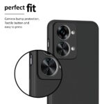 Inner Velvet Fabric Lining Matte Silicone Flexible Camera Protection Back Cover Ultra Slim Soft Rubberized Back Cover for 1+ OnePlus Nord 2T (Black) - Image 5