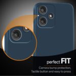 Back Cover for Mi Redmi 12 5G | Poco M6 Pro 5G | Ultra Slim Soft Rubberised Case | Inner Velvet Fabric Lining | Matte Silicone Flexible Mobile Case | Camera Protection - Blue - Image 8