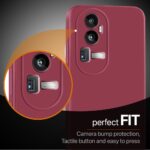 Back Cover for Oppo Reno 10 Pro Plus | Ultra Slim Soft Rubberised Case | Inner Velvet Fabric Lining | Matte Silicone Flexible Mobile Case | Camera Protection - Maroon Wine Red - Image 5