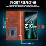 Shock Proof Flip Cover Back Case for Vivo T4 Lite 5G | Magnetic Wallet Leather Case with Stand - Image 5