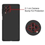 Ultra Slim Soft Rubberised Back Cover Case for Samsung Galaxy M12 | A12 | F12 | Inner Velvet Fabric Lining | Matte Silicone Flexible Camera Protection Back Case - Black - Image 4