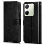 Shock Proof Flip Cover Back Case for Vivo Y200 Pro 5G | Magnetic Wallet Leather Case with Stand