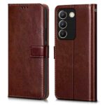 Shock Proof Flip Cover Back Case for Vivo Y200E 5G | Magnetic Wallet Leather Case with Stand