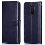Shock Proof Flip Cover Back Case for Xiaomi Poco F1 | Magnetic Wallet Leather Case with Stand