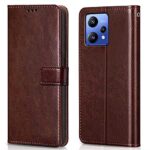 Shock Proof Flip Cover Back Case for Realme Narzo 50 Pro 5G | Magnetic Wallet Leather Case with Stand
